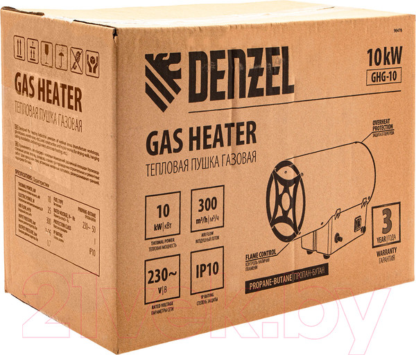 Изображение товара Тепловая пушка газовая Denzel GHG-10 / 96476