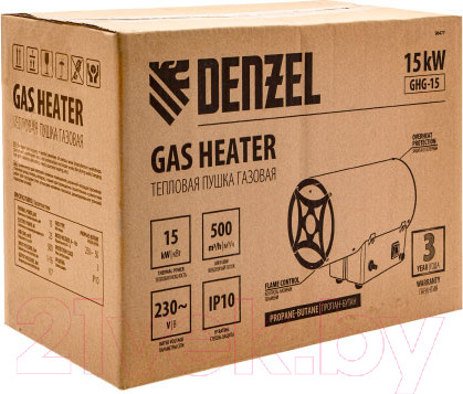 Изображение товара Тепловая пушка газовая Denzel GHG-15 / 96477
