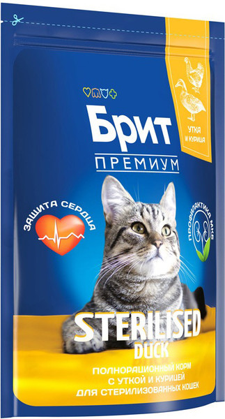 Изображение товара Сухой корм для кошек Brit Premium Cat Sterilized Duck & Chicken / 5049820 (2кг)