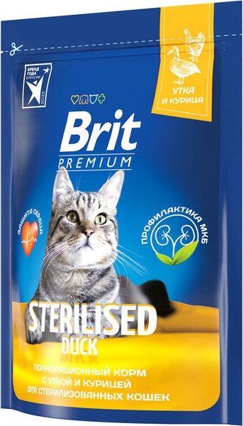 Изображение товара Сухой корм для кошек Brit Premium Cat Sterilized Duck & Chicken / 5049318 (400г)