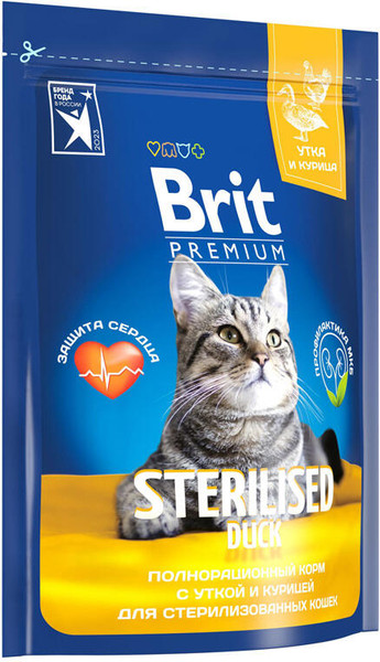 Изображение товара Сухой корм для кошек Brit Premium Cat Sterilized Duck & Chicken / 5049318 (400г)