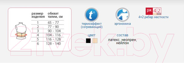 Изображение товара Корсет ортопедический пояснично-крестцовый Польза м.1106 (р.6, черный)