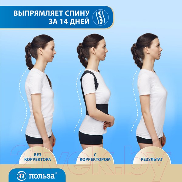Изображение товара Корректор осанки Польза 0506 (р.2, черный)