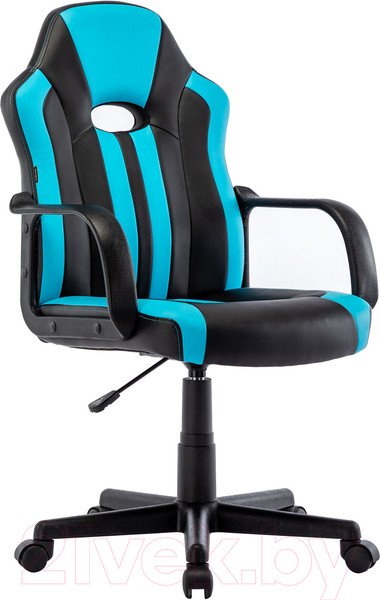 Изображение товара Кресло геймерское Brabix Stripe GM-202 / 532509 (экокожа, черный/голубой)