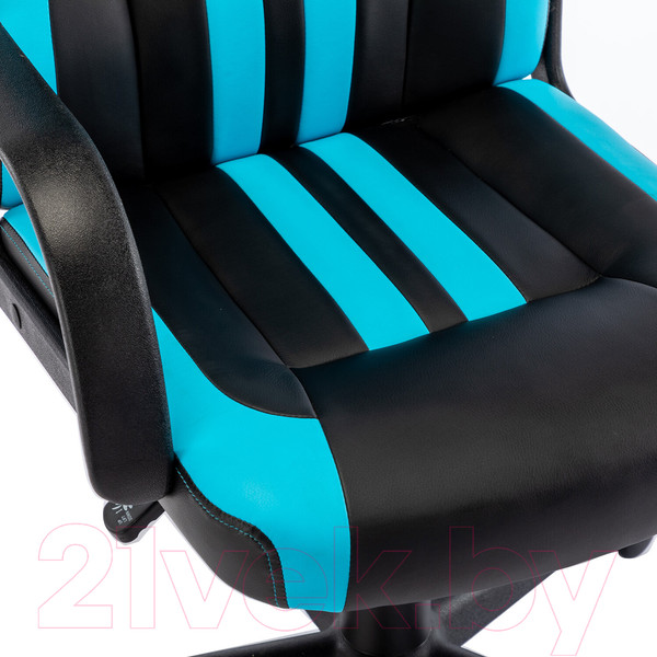 Изображение товара Кресло геймерское Brabix Stripe GM-202 / 532509 (экокожа, черный/голубой)