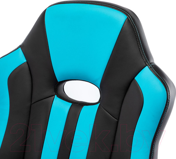 Изображение товара Кресло геймерское Brabix Stripe GM-202 / 532509 (экокожа, черный/голубой)