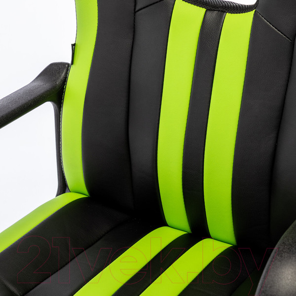 Изображение товара Кресло геймерское Brabix Stripe GM-202 / 532511 (экокожа, черный/зеленый)