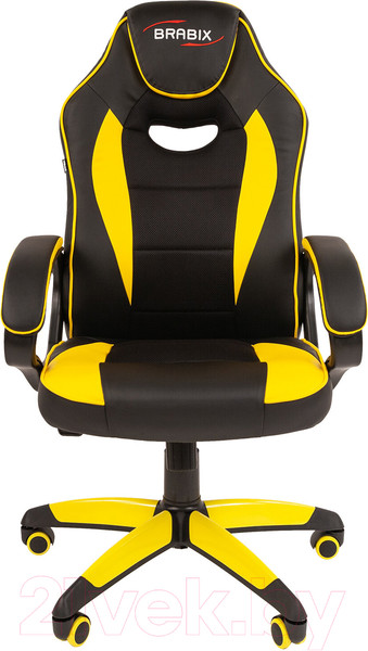Изображение товара Кресло геймерское Brabix Blaze GM-162 / 532579 (TW/экокожа, черный/желтый)