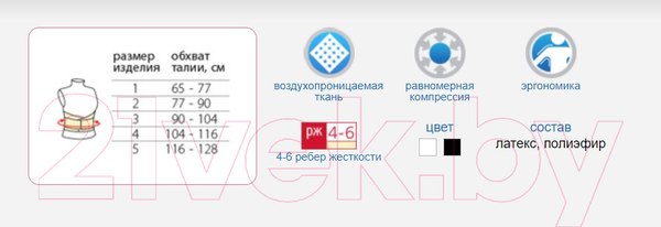 Изображение товара Корсет ортопедический пояснично-крестцовый Польза м.1104 тип 321-I (р.1, черный)