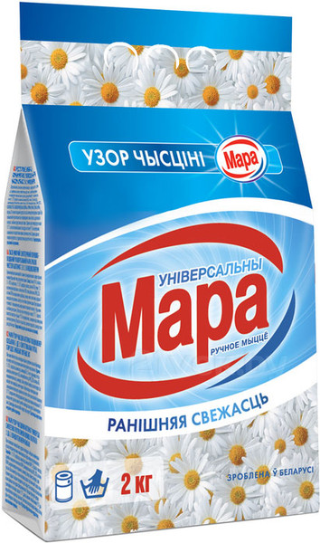 Изображение товара Стиральный порошок Мара Узор Чысцiнi Утренняя свежесть (2кг, Ручная стирка)