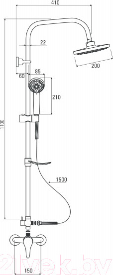 Изображение товара Душевая система со смесителем Deante Neo Joko NBJ 01RK