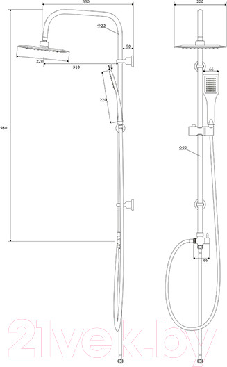 Изображение товара Душевая система Deante Neo Vero NBV 051K