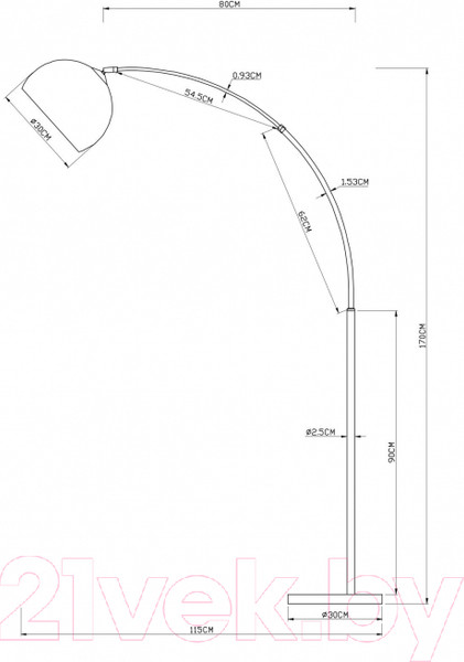 Изображение товара Торшер Arte Lamp Paolo A5822PN-1PB