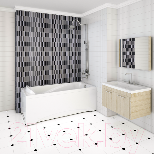 Изображение товара Ванна акриловая Vannesa Роза 169x77 / 2-01-0-0-1-208Ч