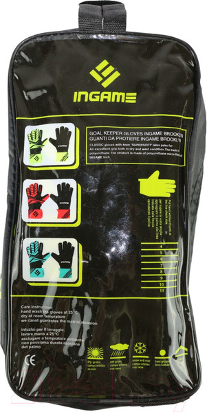 Изображение товара Перчатки вратарские Ingame Brooklyn (р.9, черный/желтый)