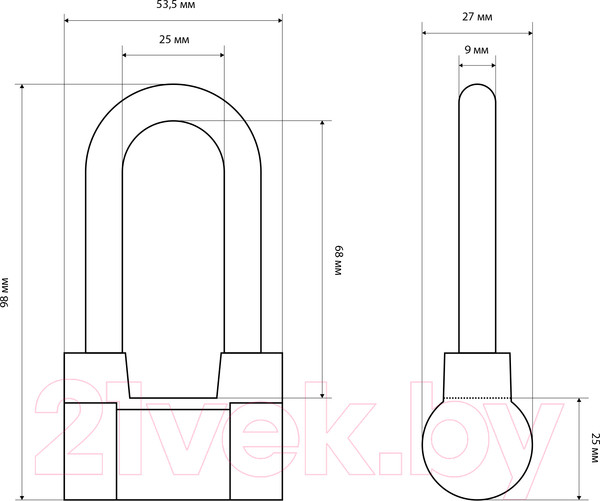 Изображение товара Замок навесной Стандарт AL-660L
