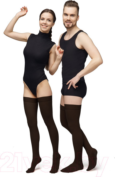 Изображение товара Чулки компрессионные Польза 4002 выше колена 1 кл.к. (р.2 (S), рост1, черный)