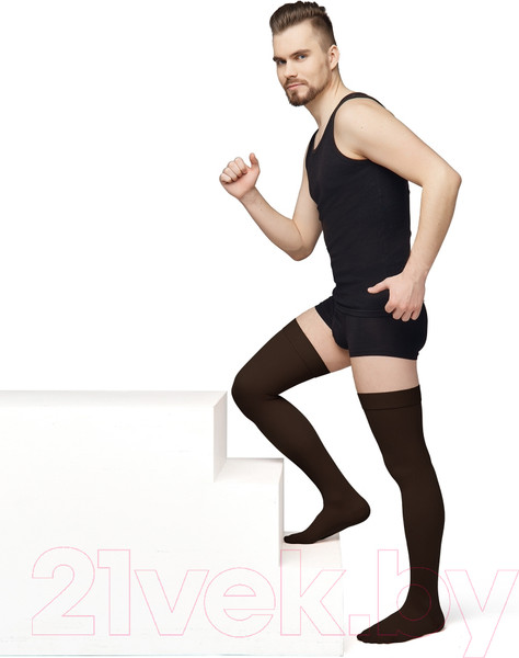 Изображение товара Чулки компрессионные Польза 4002 выше колена 1 кл.к. (р.2 (S), рост2, черный)