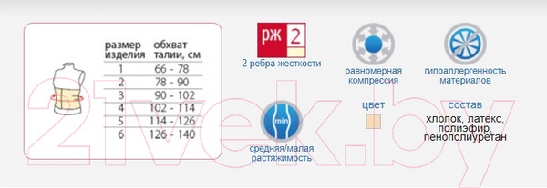 Изображение товара Бандаж абдоминальный Польза 1706 тип 321-I (р.2)