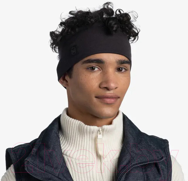 Изображение товара Повязка на голову Buff Merino Wide Headband Solid Black (129441.999.10.00)