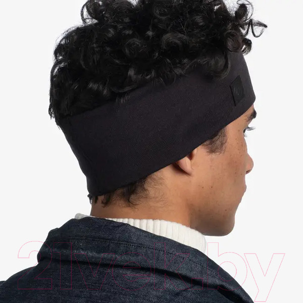 Изображение товара Повязка на голову Buff Merino Wide Headband Solid Black (129441.999.10.00)