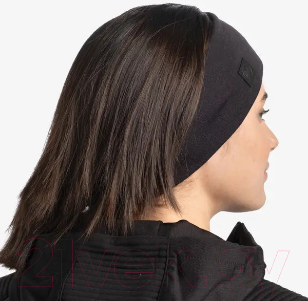 Изображение товара Повязка на голову Buff Merino Wide Headband Solid Black (129441.999.10.00)
