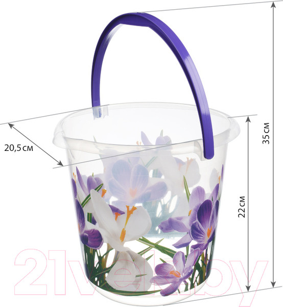Изображение товара Ведро Idea Деко Крокусы М2425 (5л, крокусы)