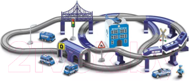 Изображение товара Железная дорога игрушечная Голубая стрела Скоростной поезд Полицейский участок / 95028