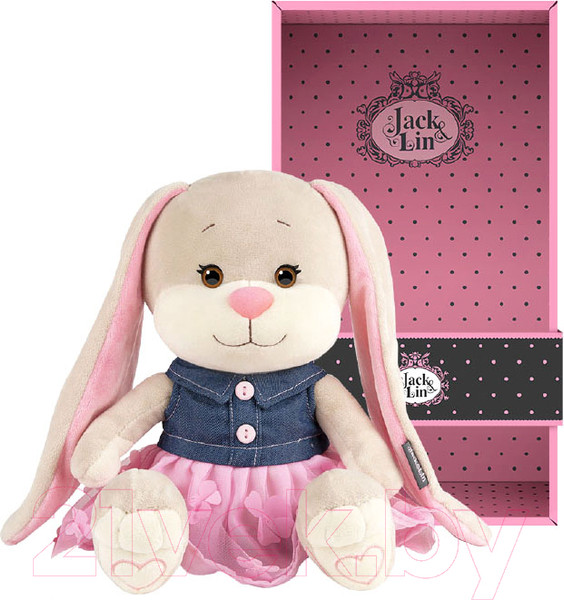 Изображение товара Мягкая игрушка Jack&Lin Зайка в джинсовом платье / JL-022009-25