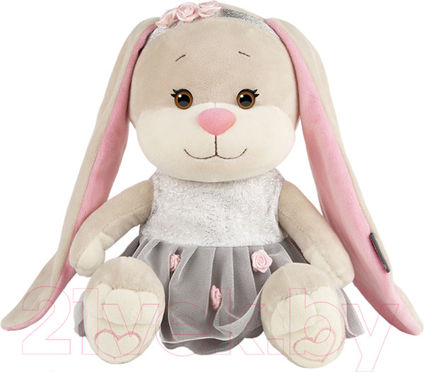 Изображение товара Мягкая игрушка Jack&Lin Зайка в сером платье с розовыми вставками / JL-022010-25