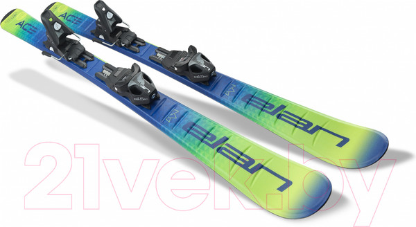 Изображение товара Горные лыжи с креплениями Elan 2021-22 Youth Jett Quick Shift 130-150 & EL 4.5 / AFDHSH21 (р.140, зеленый/синий)