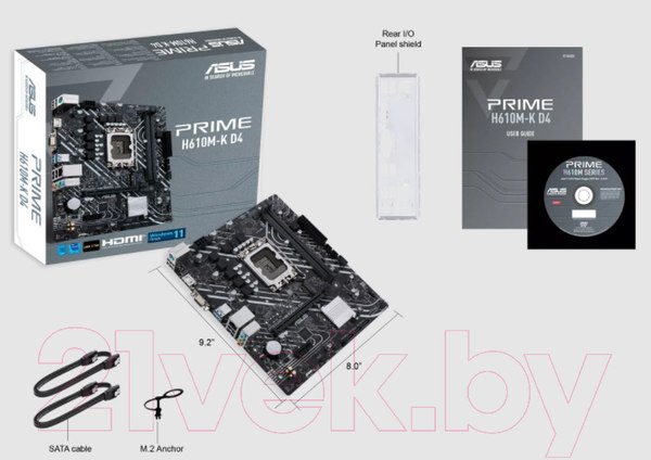 Изображение товара Материнская плата Asus Prime H610M-K D4