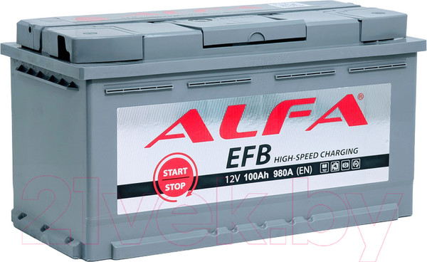 Изображение товара Автомобильный аккумулятор ALFA battery EFB R (100 А/ч)