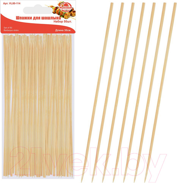 Изображение товара Набор одноразовых шпажек Мультидом VL80-114 (50шт)