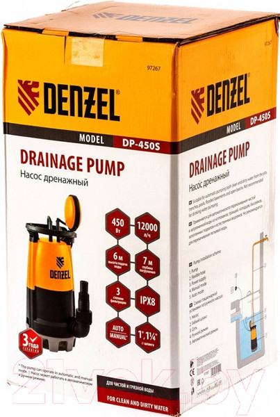 Изображение товара Дренажный насос Denzel DP-450S / 97267