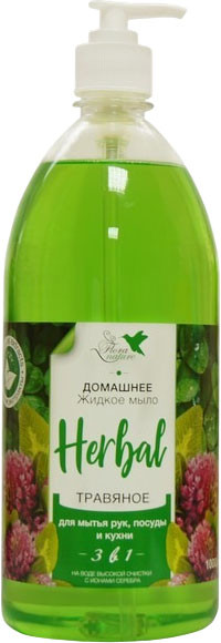 Изображение товара Мыло жидкое Flora Nature Травяное 3в1 (1л)