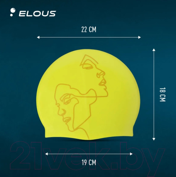 Изображение товара Шапочка для плавания Elous Лица EL009 (желтый)