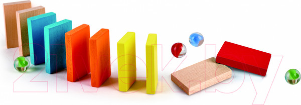 Изображение товара Конструктор кинетический Hape Съезд шариков с домино / E1102_HP