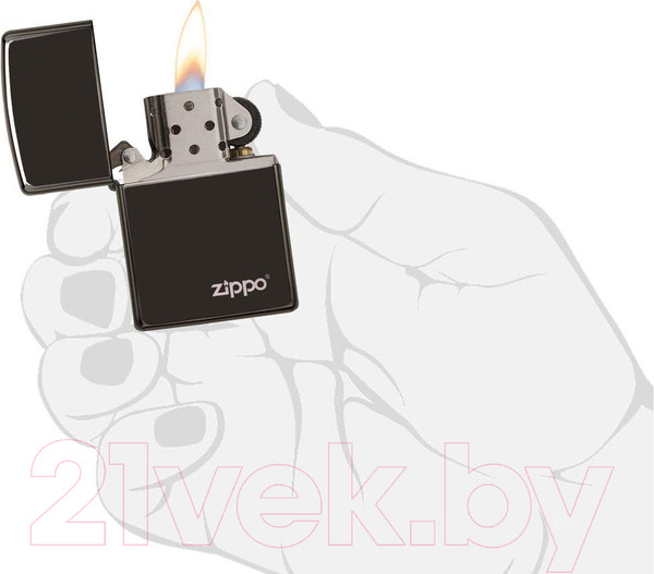Изображение товара Зажигалка Zippo Classic с логотипом / 24756ZL (черный)