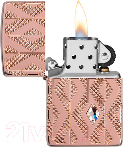 Изображение товара Зажигалка Zippo Armor Geometric Diamond Pattern Design / 49702 (розовое золото)