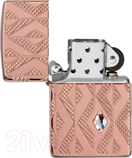 Изображение товара Зажигалка Zippo Armor Geometric Diamond Pattern Design / 49702 (розовое золото)