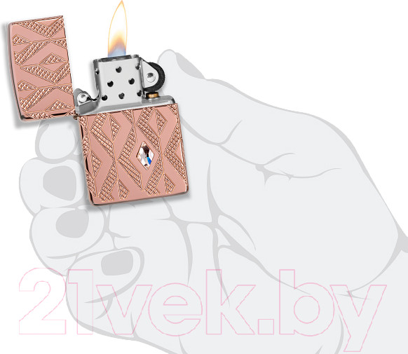 Изображение товара Зажигалка Zippo Armor Geometric Diamond Pattern Design / 49702 (розовое золото)