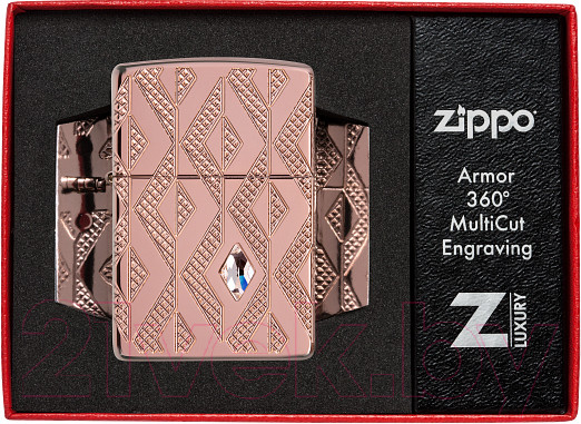 Изображение товара Зажигалка Zippo Armor Geometric Diamond Pattern Design / 49702 (розовое золото)