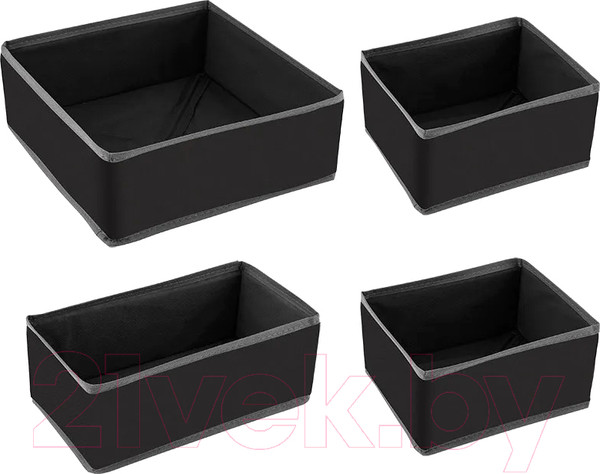 Изображение товара Набор коробок для хранения Рыжий кот 312621 (черный, 4шт)