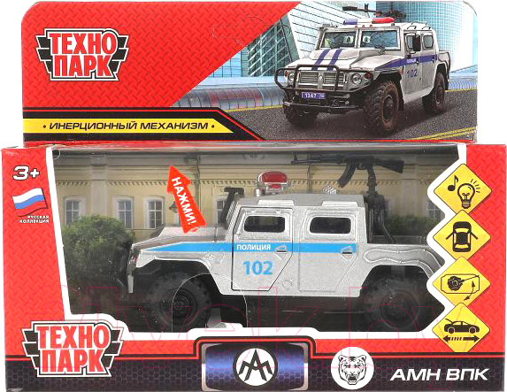 Изображение товара Автомобиль игрушечный Технопарк АМН ВПК Полиция / AMNPICKUP-12SL-POL-GY