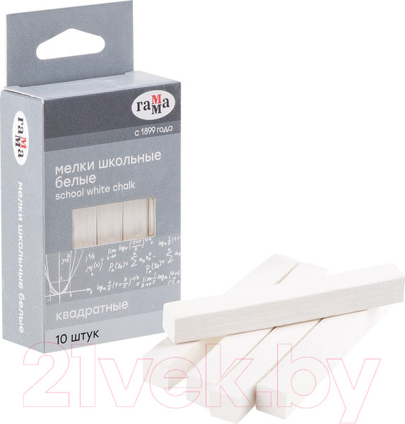Изображение товара Набор мела канцелярского ГАММА 2308192 (10шт, белый)