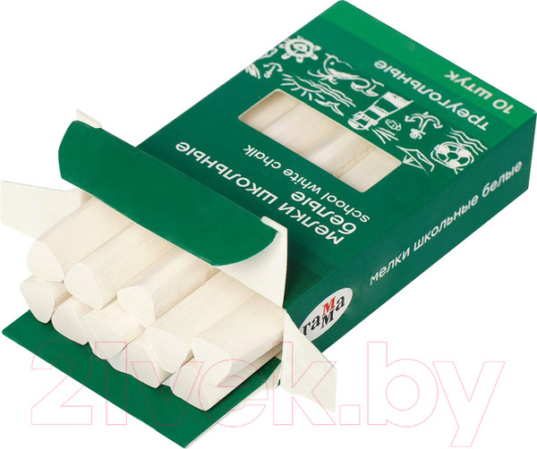 Изображение товара Набор мела канцелярского ГАММА 909191 (10шт, белый)