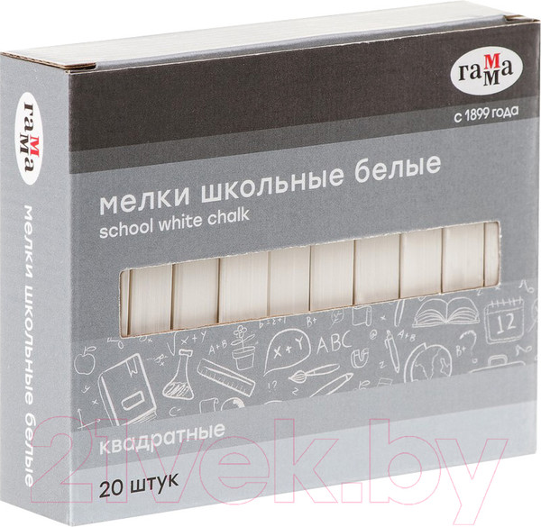 Изображение товара Набор мела канцелярского ГАММА 2308195 (20шт, белый)