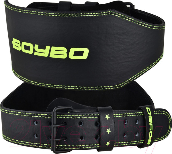 Изображение товара Пояс для пауэрлифтинга BoyBo Premium (L, черный/зеленый)