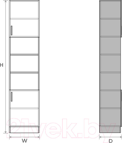 Изображение товара Шкаф-пенал Макс Стайл Smart Egger 219x50x35 / 3A3550 (светло-серый U708 ST9)